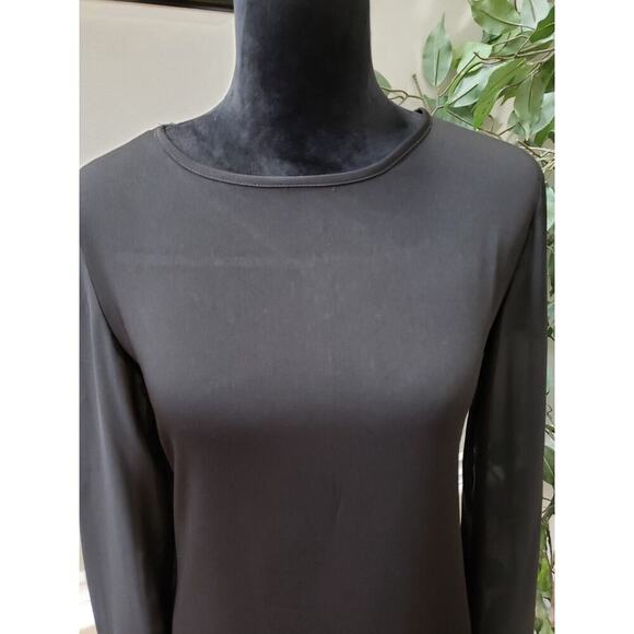 Akira Chicago Womens Black Solid Round Neck Long Sleeve Knee Length Dress Medium - Picture 3 of 11